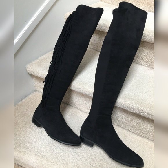 STUART WEITZMAN Mane Black Suede Knee Boots 8.5 - Picture 9 of 12